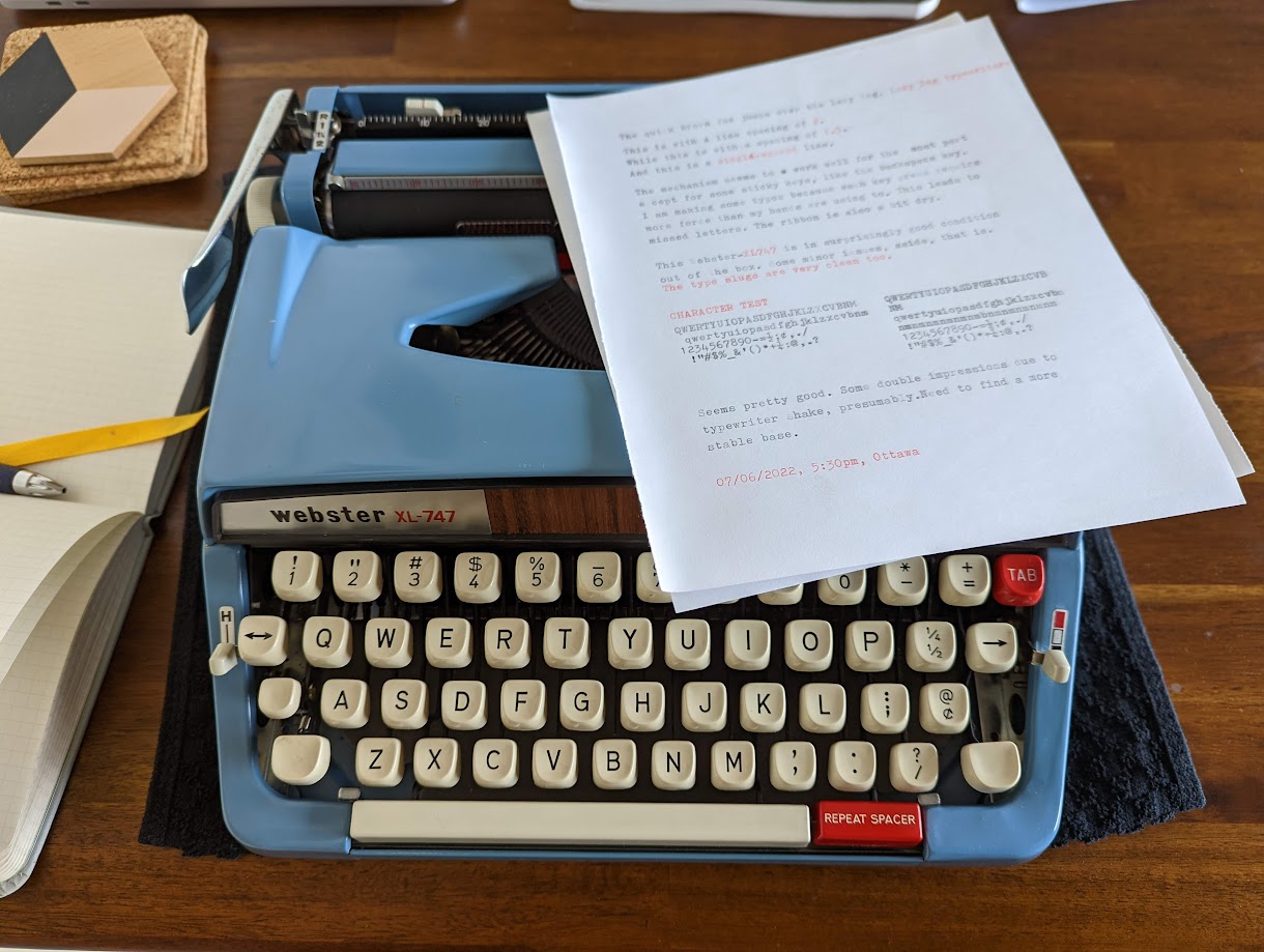 image of a brother webster xl-747 typewriter